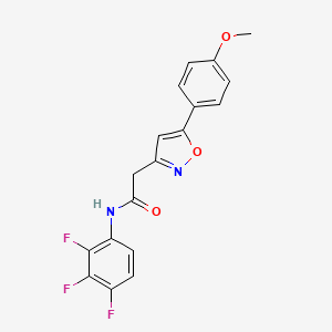 molecular formula C18H13F3N2O3 B2644538 2-(5-(4-methoxyphenyl)isoxazol-3-yl)-N-(2,3,4-trifluorophenyl)acetamide CAS No. 952988-55-5