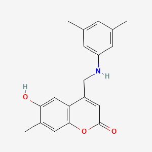 molecular formula C19H19NO3 B2644547 4-(((3,5-dimethylphenyl)amino)methyl)-6-hydroxy-7-methyl-2H-chromen-2-one CAS No. 859111-32-3