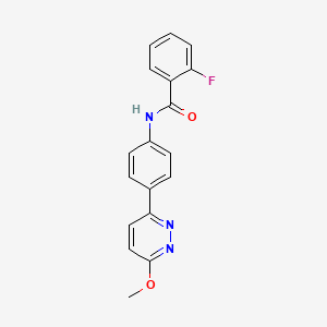 molecular formula C18H14FN3O2 B2644565 2-fluoro-N-(4-(6-methoxypyridazin-3-yl)phenyl)benzamide CAS No. 941983-56-8