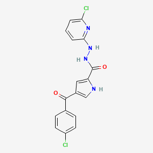 molecular formula C17H12Cl2N4O2 B2644572 4-(4-氯苯甲酰基)-N'-(6-氯-2-吡啶基)-1H-吡咯-2-甲酰肼 CAS No. 338403-50-2