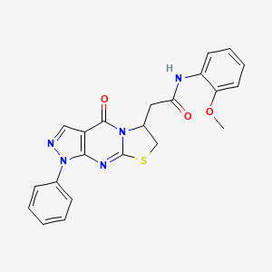 N-(2-methoxyphenyl)-2-(4-oxo-1-phenyl-1,4,6,7-tetrahydropyrazolo[3,4-d]thiazolo[3,2-a]pyrimidin-6-yl)acetamide
