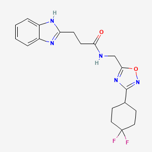 3-(1H-benzo[d]imidazol-2-yl)-N-((3-(4,4-difluorocyclohexyl)-1,2,4-oxadiazol-5-yl)methyl)propanamide