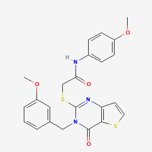 molecular formula C23H21N3O4S2 B2644588 2-{[3-(3-甲氧基苄基)-4-氧代-3,4-二氢噻吩并[3,2-d]嘧啶-2-基]硫代}-N-(4-甲氧基苯基)乙酰胺 CAS No. 1252913-16-8