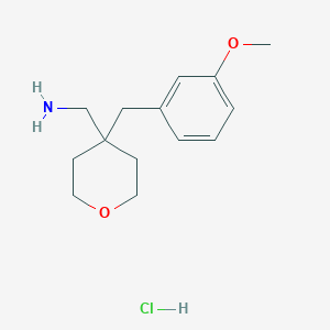4-[(3-Methoxyphenyl)methyl]oxan-4-ylmethanamine hydrochloride
