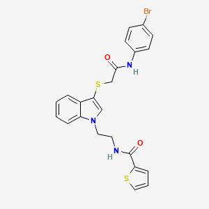 N-[2-[3-[2-(4-bromoanilino)-2-oxoethyl]sulfanylindol-1-yl]ethyl]thiophene-2-carboxamide
