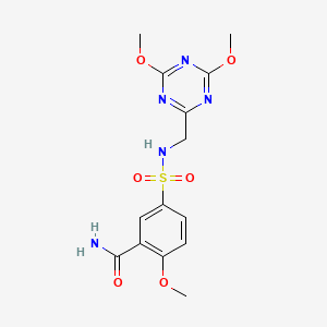 5-(N-((4,6-dimethoxy-1,3,5-triazin-2-yl)methyl)sulfamoyl)-2-methoxybenzamide