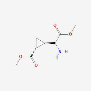 molecular formula C8H13NO4 B2644607 Methyl (1R,2R)-2-(1-amino-2-methoxy-2-oxoethyl)cyclopropane-1-carboxylate CAS No. 2137433-03-3