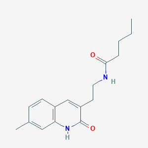 molecular formula C17H22N2O2 B2644611 N-[2-(7-methyl-2-oxo-1H-quinolin-3-yl)ethyl]pentanamide CAS No. 851404-41-6