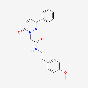 molecular formula C21H21N3O3 B2644613 N-(4-methoxyphenethyl)-2-(6-oxo-3-phenylpyridazin-1(6H)-yl)acetamide CAS No. 922901-49-3