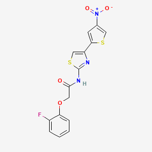 molecular formula C15H10FN3O4S2 B2644616 2-(2-氟苯氧基)-N-(4-(4-硝基噻吩-2-基)噻唑-2-基)乙酰胺 CAS No. 1170588-02-9