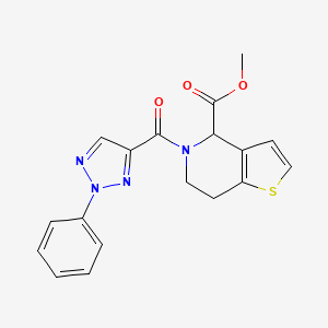 molecular formula C18H16N4O3S B2644618 methyl 5-(2-phenyl-2H-1,2,3-triazole-4-carbonyl)-4,5,6,7-tetrahydrothieno[3,2-c]pyridine-4-carboxylate CAS No. 1421443-72-2