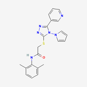 molecular formula C21H20N6OS B2644630 N-(2,6-二甲苯基)-2-[{[5-(吡啶-3-基)-4-(1H-吡咯-1-基)-4H-1,2,4-三唑-3-基]硫代}乙酰胺 CAS No. 886933-53-5