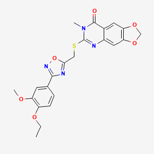 molecular formula C22H20N4O6S B2644634 3-[3-(4-fluorophenyl)-7-oxoisoxazolo[4,5-d]pyrimidin-6(7H)-yl]-N-(pyridin-3-ylmethyl)propanamide CAS No. 1112013-19-0