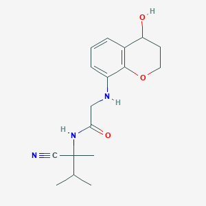 molecular formula C17H23N3O3 B2644654 N-(1-cyano-1,2-dimethylpropyl)-2-[(4-hydroxy-3,4-dihydro-2H-1-benzopyran-8-yl)amino]acetamide CAS No. 2094187-54-7