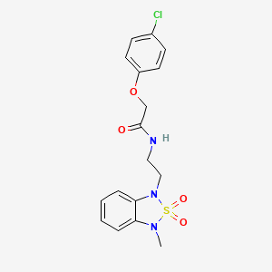 molecular formula C17H18ClN3O4S B2644658 2-(4-chlorophenoxy)-N-(2-(3-methyl-2,2-dioxidobenzo[c][1,2,5]thiadiazol-1(3H)-yl)ethyl)acetamide CAS No. 2034454-45-8