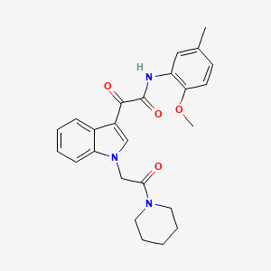 N-(2-methoxy-5-methylphenyl)-2-oxo-2-{1-[2-oxo-2-(piperidin-1-yl)ethyl]-1H-indol-3-yl}acetamide