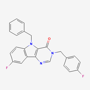 molecular formula C24H17F2N3O B2644670 5-苄基-8-氟-3-(4-氟苄基)-3H-嘧啶并[5,4-b]吲哚-4(5H)-酮 CAS No. 1216775-76-6