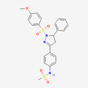 B2644675 N-{4-[1-(4-methoxybenzenesulfonyl)-5-phenyl-4,5-dihydro-1H-pyrazol-3-yl]phenyl}methanesulfonamide CAS No. 851781-33-4