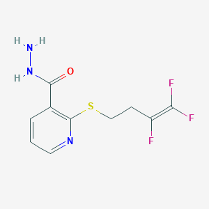 molecular formula C10H10F3N3OS B2644684 2-[(3,4,4-三氟-3-丁烯基)硫代基]-烟酰肼 CAS No. 478247-67-5