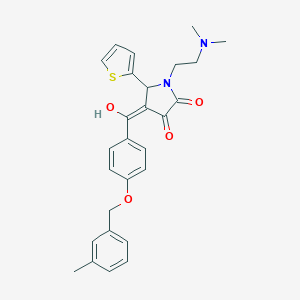 molecular formula C27H28N2O4S B264469 1-[2-(dimethylamino)ethyl]-3-hydroxy-4-{4-[(3-methylbenzyl)oxy]benzoyl}-5-(2-thienyl)-1,5-dihydro-2H-pyrrol-2-one 