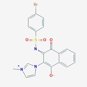 molecular formula C20H14BrN3O4S B264470 3-(4-Bromophenyl)sulfonylimino-2-(3-methylimidazol-3-ium-1-yl)-4-oxonaphthalen-1-olate 