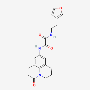 molecular formula C20H21N3O4 B2644723 N1-(2-(furan-3-yl)ethyl)-N2-(3-oxo-1,2,3,5,6,7-hexahydropyrido[3,2,1-ij]quinolin-9-yl)oxalamide CAS No. 1428355-35-4