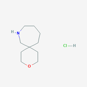molecular formula C10H20ClNO B2644726 3-Oxa-8-azaspiro[5.6]dodecane;hydrochloride CAS No. 2260936-77-2