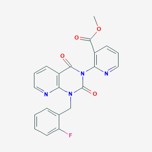 molecular formula C21H15FN4O4 B2644729 Methyl 2-[1-[(2-fluorophenyl)methyl]-2,4-dioxopyrido[2,3-d]pyrimidin-3-yl]pyridine-3-carboxylate CAS No. 892286-14-5