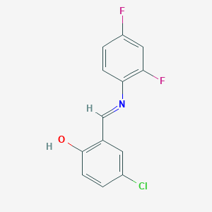 molecular formula C13H8ClF2NO B2644730 4-chloro-2-{(E)-[(2,4-difluorophenyl)imino]methyl}phenol CAS No. 1232825-41-0