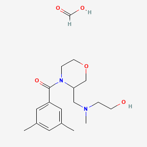 molecular formula C18H28N2O5 B2644733 (3,5-Dimethylphenyl)(3-(((2-hydroxyethyl)(methyl)amino)methyl)morpholino)methanone formate CAS No. 1421453-27-1