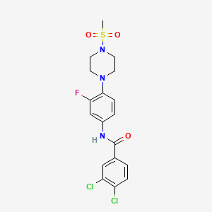 molecular formula C18H18Cl2FN3O3S B2644738 3,4-dichloro-N-{3-fluoro-4-[4-(methylsulfonyl)piperazino]phenyl}benzenecarboxamide CAS No. 478260-26-3