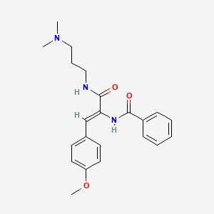 (Z)-N-(3-((3-(dimethylamino)propyl)amino)-1-(4-methoxyphenyl)-3-oxoprop-1-en-2-yl)benzamide