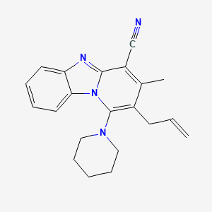 molecular formula C21H22N4 B2644743 3-甲基-1-哌啶-1-基-2-丙-2-烯基吡啶并[1,2-a]苯并咪唑-4-腈 CAS No. 612037-38-4
