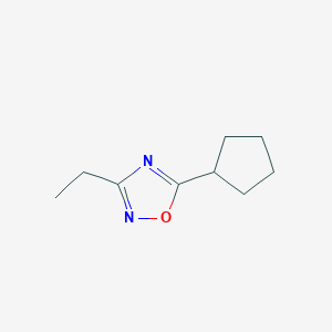 molecular formula C9H14N2O B2644745 5-Cyclopentyl-3-ethyl-1,2,4-oxadiazole CAS No. 1865239-83-3