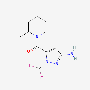 [5-Amino-2-(difluoromethyl)pyrazol-3-yl]-(2-methylpiperidin-1-yl)methanone