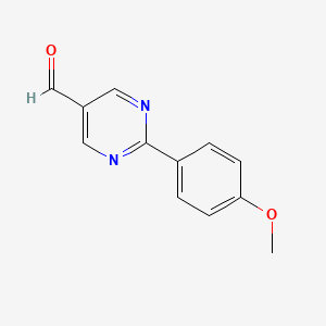 molecular formula C12H10N2O2 B2644749 2-(4-Methoxyphenyl)pyrimidine-5-carbaldehyde CAS No. 876710-82-6