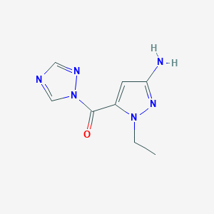 molecular formula C8H10N6O B2644753 1-ethyl-5-(1H-1,2,4-triazol-1-ylcarbonyl)-1H-pyrazol-3-amine CAS No. 1856100-35-0