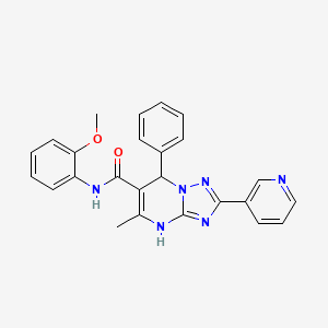 molecular formula C25H22N6O2 B2644764 N-(2-methoxyphenyl)-5-methyl-7-phenyl-2-(pyridin-3-yl)-4,7-dihydro-[1,2,4]triazolo[1,5-a]pyrimidine-6-carboxamide CAS No. 540504-35-6