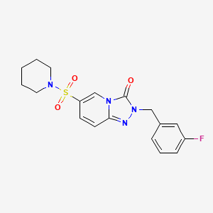molecular formula C18H19FN4O3S B2644766 2-(3-fluorobenzyl)-6-(piperidin-1-ylsulfonyl)[1,2,4]triazolo[4,3-a]pyridin-3(2H)-one CAS No. 1251607-61-0