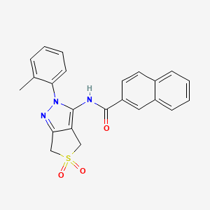 molecular formula C23H19N3O3S B2644767 N-(5,5-二氧化-2-(邻甲苯基)-4,6-二氢-2H-噻吩并[3,4-c]吡唑-3-基)-2-萘酰胺 CAS No. 681266-43-3