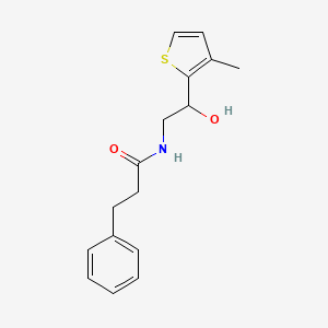 molecular formula C16H19NO2S B2644772 N-(2-hydroxy-2-(3-methylthiophen-2-yl)ethyl)-3-phenylpropanamide CAS No. 1351623-44-3