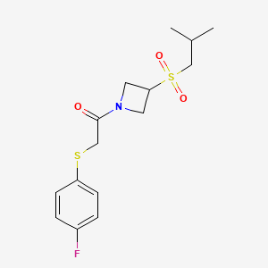 molecular formula C15H20FNO3S2 B2644774 2-((4-Fluorophenyl)thio)-1-(3-(isobutylsulfonyl)azetidin-1-yl)ethanone CAS No. 1797846-10-6