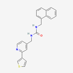 molecular formula C22H19N3OS B2644784 1-(Naphthalen-1-ylmethyl)-3-((2-(thiophen-3-yl)pyridin-4-yl)methyl)urea CAS No. 2034301-08-9