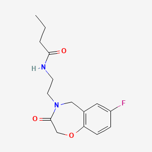 molecular formula C15H19FN2O3 B2644804 N-(2-(7-fluoro-3-oxo-2,3-dihydrobenzo[f][1,4]oxazepin-4(5H)-yl)ethyl)butyramide CAS No. 1903770-40-0
