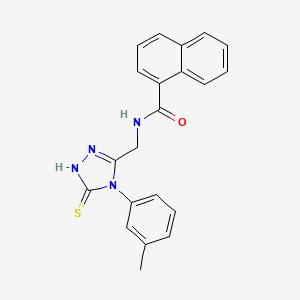 N-[[4-(3-methylphenyl)-5-sulfanylidene-1H-1,2,4-triazol-3-yl]methyl]naphthalene-1-carboxamide