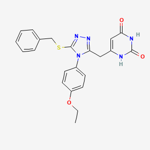 molecular formula C22H21N5O3S B2644810 6-[[5-苯甲硫基-4-(4-乙氧基苯基)-1,2,4-三唑-3-基]甲基]-1H-嘧啶-2,4-二酮 CAS No. 852153-65-2