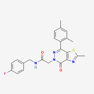 2-(7-(2,4-dimethylphenyl)-2-methyl-4-oxothiazolo[4,5-d]pyridazin-5(4H)-yl)-N-(4-fluorobenzyl)acetamide