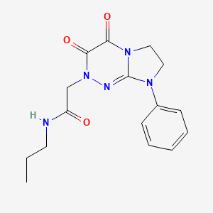molecular formula C16H19N5O3 B2644820 2-(3,4-二氧代-8-苯基-3,4,7,8-四氢咪唑并[2,1-c][1,2,4]三嗪-2(6H)-基)-N-丙基乙酰胺 CAS No. 941917-26-6