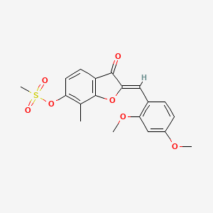 molecular formula C19H18O7S B2644822 (2Z)-2-(2,4-dimethoxybenzylidene)-7-methyl-3-oxo-2,3-dihydro-1-benzofuran-6-yl methanesulfonate CAS No. 859665-26-2