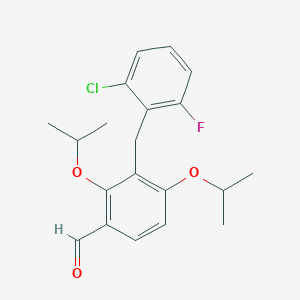 molecular formula C20H22ClFO3 B2644824 3-(2-Chloro-6-fluorobenzyl)-2,4-diisopropoxybenzenecarbaldehyde CAS No. 477846-07-4